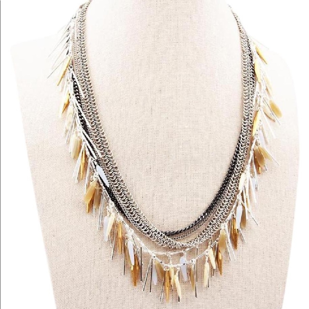 Freya Fringe gold and silver necklace